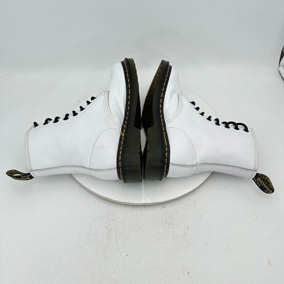 Dr. Martens The Original 1460 Women Size 7 White Leather 8 Hole Combat Boot - Picture 6 of 11